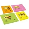 3M Lipnūs lapeliai Post-it Neon, 76 x 76 mm, 100 lapelių, geltona