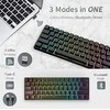 Royal Kludge RK61 TKL Klaviatūra | 60%, Hot-swap, Raudona Switches, JAV, balta