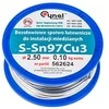 Cynel Spoiwo Litavimo užpildo metalas 97 % Sn, 3 % Cu, viela 2,5 mm, 100 g