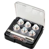 Bahco Oil drain plug restorer set. M13*1.5 hand tap, 6 plugs, 12 copper washers