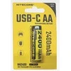 Nitecore NH2400 2400mAh USB-C įkraunama AA baterija, 1 vnt.