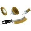 Tivoly Brass-Plated Steel Wood-Brushing Set 3 pc, 1/4" HEX + Ergo Hand