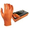 Vienkartinės nitrilinės pirštinės M-Safe Grippaz 246OR, 50 vnt dėžėje, 0,15mm storis, oranžinės, 9/L