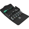 Wera 8100 SA 13 Zyklop Comfort ratchet set – 15-piece metric sockets, 1/4" drive, fine-tooth 80 teeth, 4.5° return angle, wobble extension, textile box