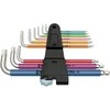 Šešiakampių L-Formos raktų rinkinys suapvalintų galu Wera Inox Multicolour, 9vnt, 1,5-10mm