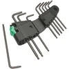 Šešiakampių raktų komplektas WERA, TX8-TX40 mm, TORX tipo, suapvalintu galu, BlackLaser, 9 vnt.