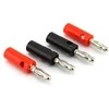 Oem 4 mm bananų kaiščiai – pora (juoda/raudona) – prisukami su korpusu
