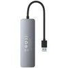 4in1 Hub Baseus UltraJoy Lite USB-A į USB 3.0 15cm (pilka)