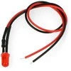 Oem 5mm 12V LED su rezistoriumi ir laidu - raudona