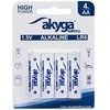 AA (LR6) šarminė Zn-MnO2 baterija - 1.5V/3050mAh - Akyga AKY2068 - lizdinė plokštelė - 4 vnt.