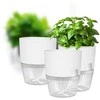 Oem Savaime laistomas puodas – 14.5 cm – baltas – su laistymo sistema