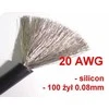 Oem Alavuota varinė silikoninė viela 20AWG - 100 gyslų - 0.5 mm2 - juoda - lanksti