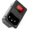 Oem AC lizdas su fiksatoriumi IEC 250V - su jungikliu ir vieta saugikliui