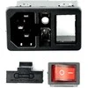Oem AC lizdas su fiksatoriumi IEC 250V - su jungikliu ir vieta saugikliui