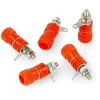 Oem AL2437 banana lizdas - raudonas - 4mm - 5 vnt