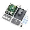 Oem Aliumininis dėklas, skirtas Raspberry Pi 4B su ventiliatoriumi - pilkas