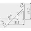 Aliuminio profilis LED juostai EUROLIGHT, kampinis, baltos spalvos, 2m kompl