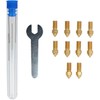 Antgalių rinkinys 0.2mm/0.4mm/0.6mm/0.8mm, skirtas Elegoo Neptune 4/4 Pro 3D spausdintuvams - žalvarinis