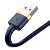 Baseus Cafule Lightning kabelis 2.4A 1m - Auksinis / Tamsiai mėlynas