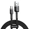 Baseus Cafule Micro USB kabelis 2.4A 0.5m - Pilkas / Juodas