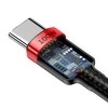Baseus Cafule PD2.0 100W blykstė įkrovimo USB-C kabelis 20V 5A 2m - Raudonas / Juodas