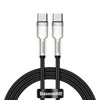 Kabelis USB C - USB C 1m 100W juodas Cafule Metal BASEUS