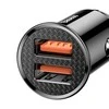 Baseus Circular automobilinis įkroviklis 2xUSB QC3.0 5A 30W - Juodas