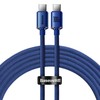 Baseus Crystal Shine kabelis USB-C - USB-C 100W 1.2m mėlynas