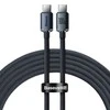 Baseus Crystal USB-C - USB-C laidas 100W 2m - Juodas