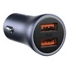 Baseus Automobilinis įkroviklis 40W 12-24V 2xUSB QC4.0 SCP FCP AFC, pilkas