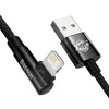 Kabelis USB A - IP Lightning 1m 90° kampu 20W 2.4A, juodas MVP Elbow BASEUS