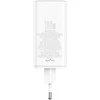 Baseus Sieninis įkroviklis GaN6 Pro 100W 2xUSB-A + 2xUSB-C QC PD su USB-C kabeliu 1m, baltas