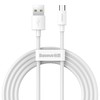 Baseus Simple Wisdom Data kabelių rinkinys USB Micro 2.1a (2vnt) 1.5m - Baltas