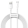Baseus Simple Wisdom Data kabelių rinkinys USB Micro 2.1a (2vnt) 1.5m - Baltas