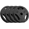 Bituminių svarelių rinkinys 4x2.5kg, skylė 31mm, plokštė su rankenomis, REBEL ACTIVE