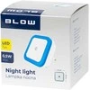 Blow LED naktinė lempa su prieblandos jutikliu, kvadratinė mėlyna