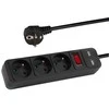 Blow PR-370WSP/USB tinklo ilgintuvas 3 lizdų + USB su įžeminimu + jungiklis 3m Juodas 3x1.5mm