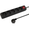 Blow PR-570WSP 5 lizdų maitinimo ilgintuvas su įžeminimu + jungiklis 3m juodas (3x1.5mm)