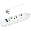 Blow PS-330 3 lizdų 3xUSB tinklo ilgintuvas 3m baltas 2x1mm