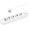 Blow PS-450 4 lizdų 3xUSB tinklo ilgintuvas 5m baltas 2x1mm