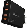Blow Sieninis įkroviklis USB-Cx4 PD 100W GAN juodas