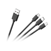 CABLETECH 3in1 jungiamasis kabelis USB A - micro - C - žaibas 1.2m