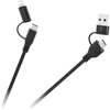 Cabletech Kabelis USB A/C kištukas - USB C/žaibo kištukas (2+2) 1m