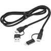 Cabletech Kabelis USB A/C kištukas - USB C/žaibo kištukas (2+2) 1m