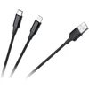 Cabletech Kabelis USB A kištukas - USB C kištukas/Lightning kištukas (2in1) 1m