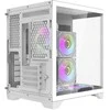 Darkflash Darflash FT350 kompiuterio dėklas + 5 aRGB ventiliatoriai (balti)