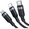 „Joyroom Multi-Use Series S-A18 4in1 USB-A - USB-C / USB-C / Lightning / mikro USB kabelis 1,2 m - juodas