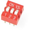 Oem DIP jungiklis 3 polių - raudonas - 5 vnt