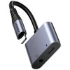 Du viename garso adapteris Joyroom SY-L02 Lightning į dvigubą žaibą (juodas)