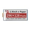 E-Paper E-Ink ekranas 2.9” 296x128px, SPI, 3 spalvų, skirtas Raspberry Pi Pico, Waveshare 19607